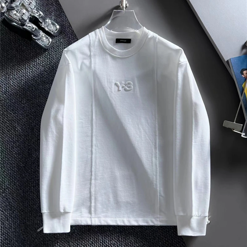 

Y-3 Yohji Yamamoto New Style In Autumn And Winter Fashion Round Neck Pullover Embossing Men's Sweater Top Base Coat