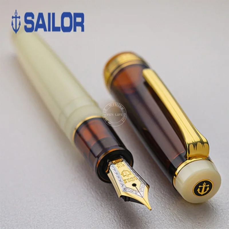 

Japan SAILOR Limited Mocha Ivory White Color Matching Large 21K Gold Two-color Tip Business Fountain Pen 1Pcs/Lot