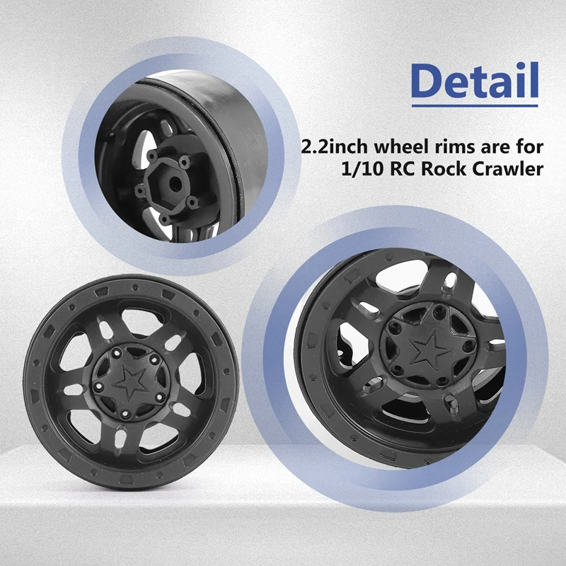 4 шт. пластиковые felgi Beadlock 2 ступицы колес для 1/10 RC гусеничного автомобиля Axial SCX10