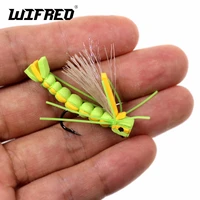 wifreo 4pcs green floating foam hopper dry fly rainbow trout bass perch fly fishing flies lures 4