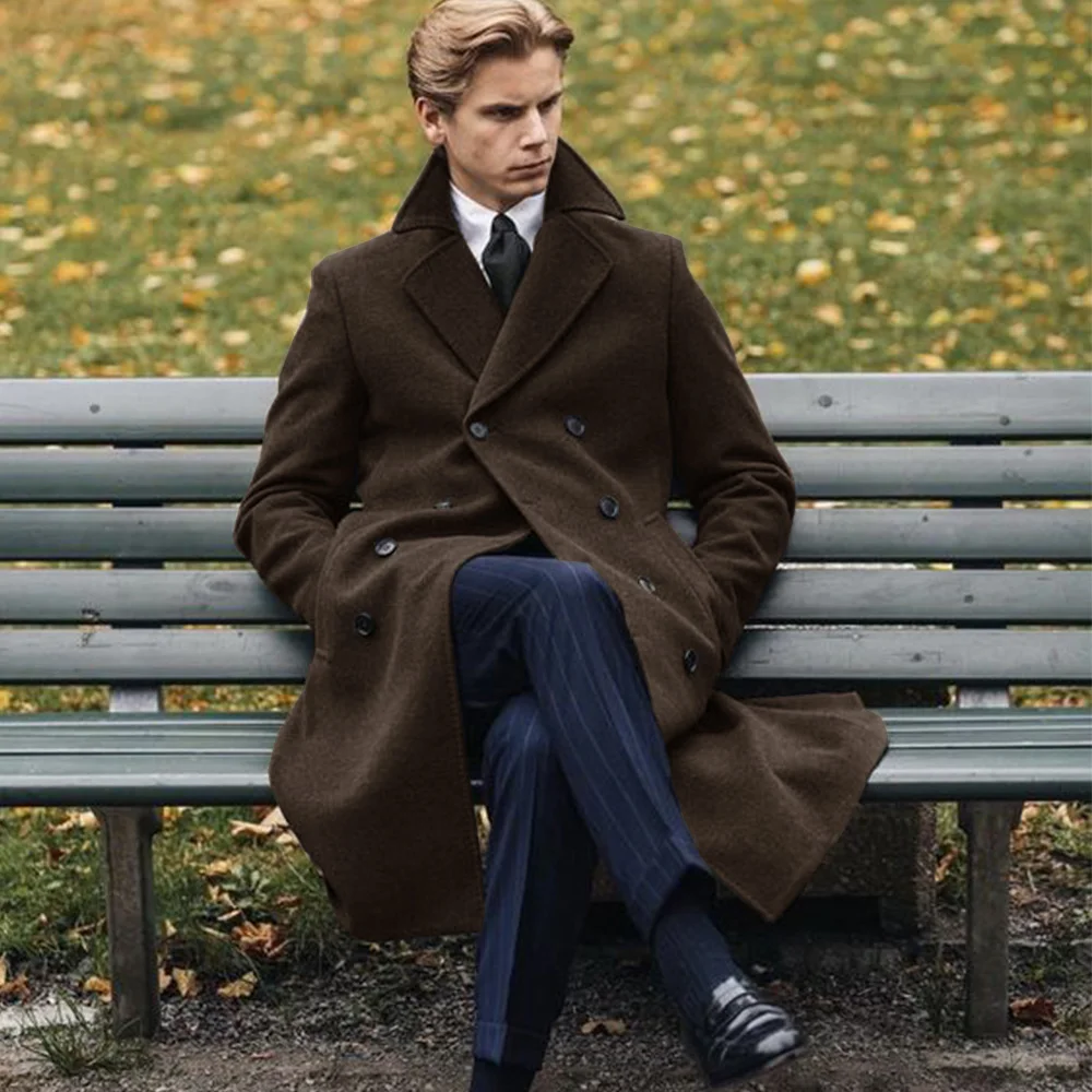 Мужское кашемировое пальто зелёное | AliExpress