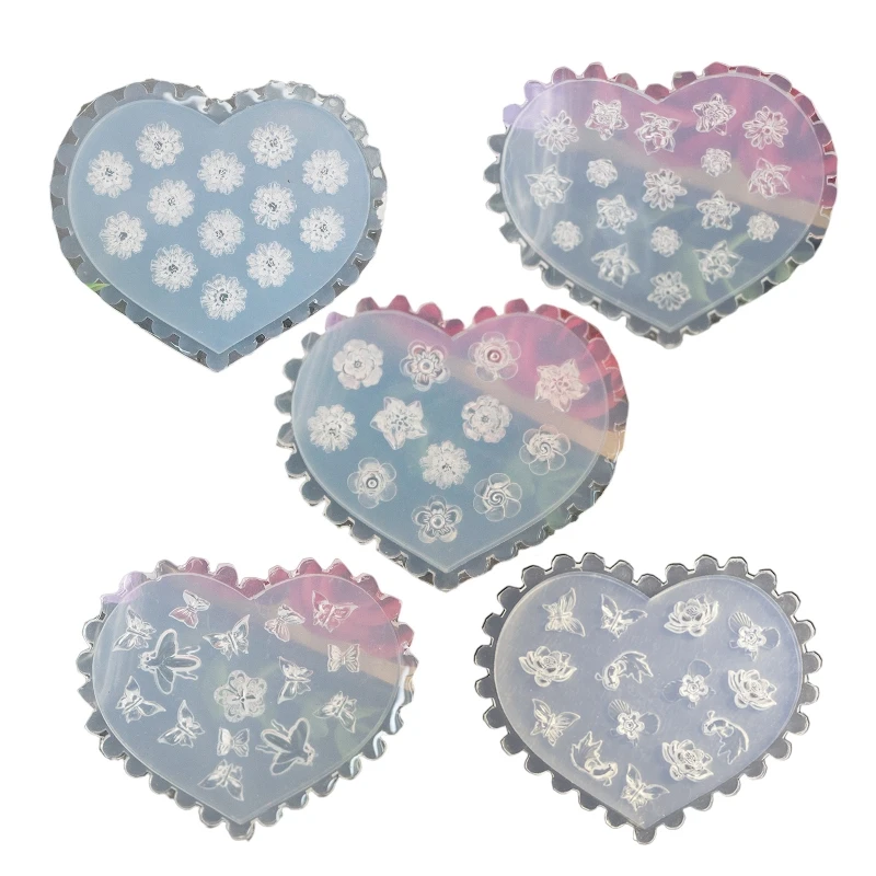 

3D Nail Art Silicone Carved Mold Acrylic Nail Art Tools Nail Art Decor Mold Nail Art Template Mould Resin Jewelry Molds