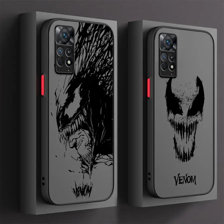 Marvel Venom Logo Phone Case for Xiaomi Redmi Note 11 Pro 10 12S 12 13 9 9T 11S 11T 9S 10S Hard PC Soft Cover