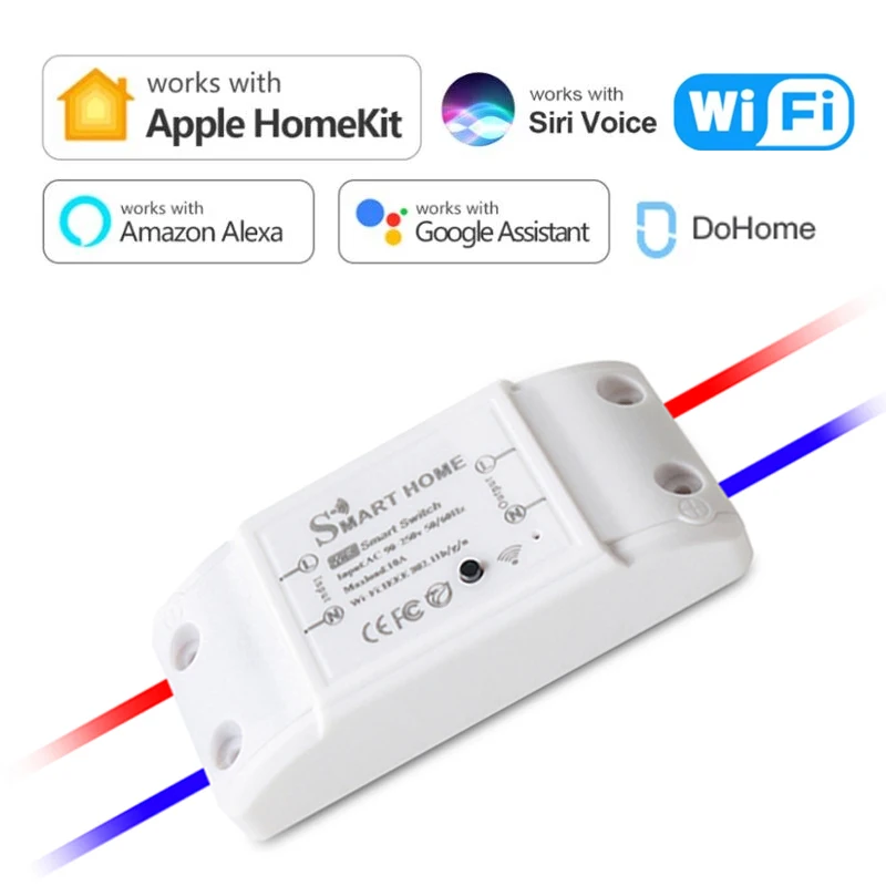 

Wifi Smart Switch 10A Breaker Moudle Timer APP Voice Remote Control Compatible with Alexa Apple HomeKit Siri Google Home