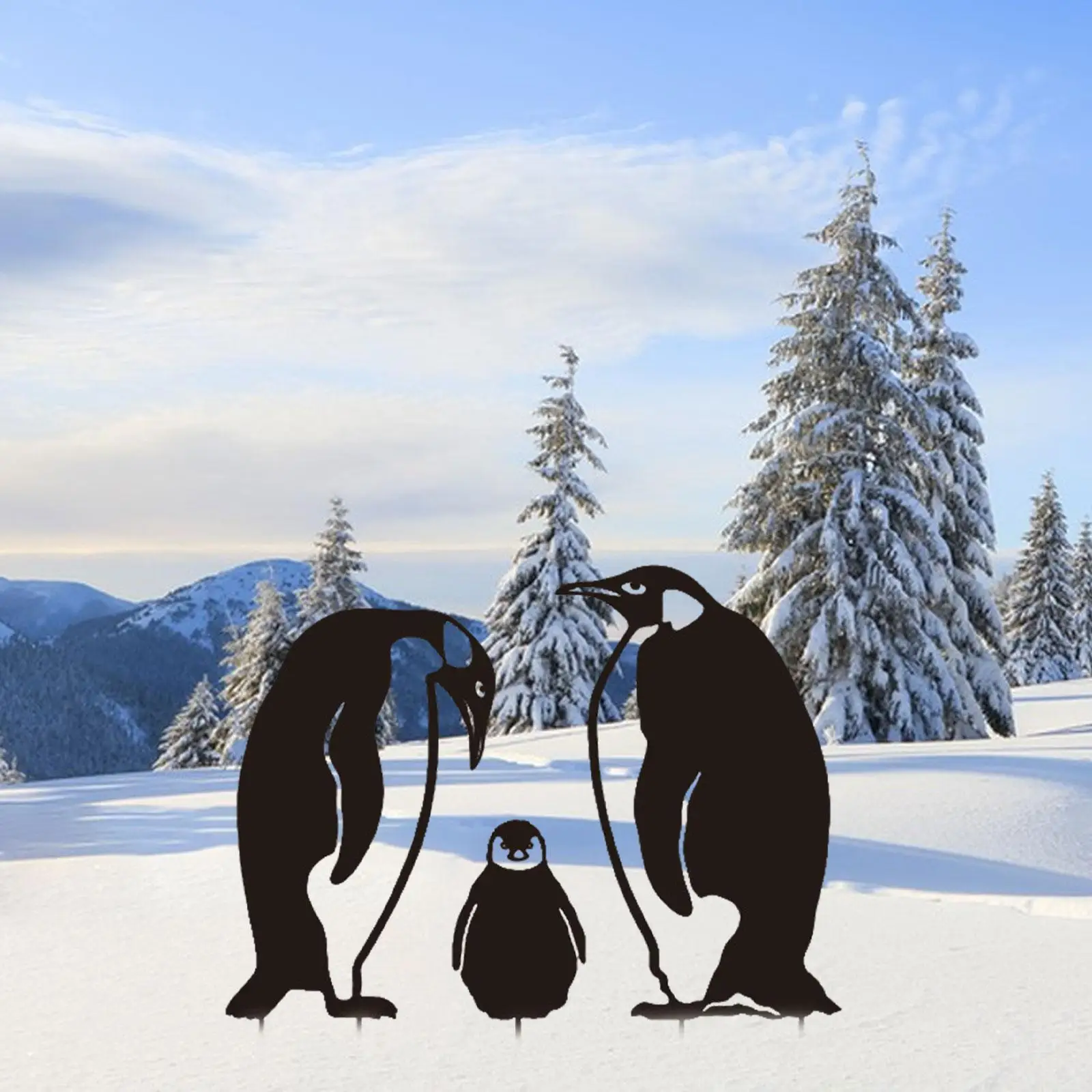 

3 шт. Пингвин ремесла двор знак фигурки железный сад ставки искусственные животные