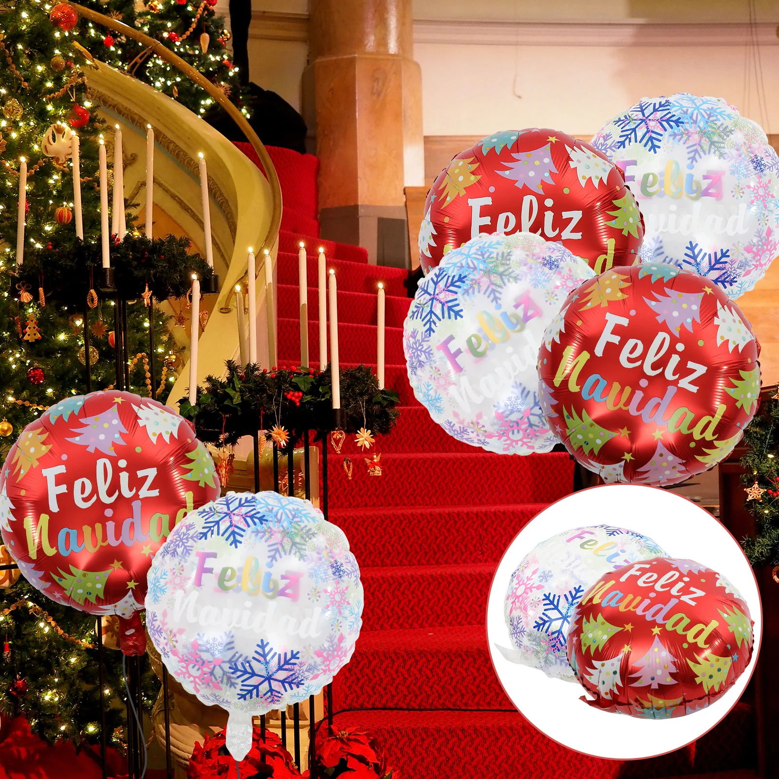 

10 Pcs Christmas Balloons Supply Party Decorative Xmas Ornaments Favors Decoration Nativity Delicate Aluminum Foil