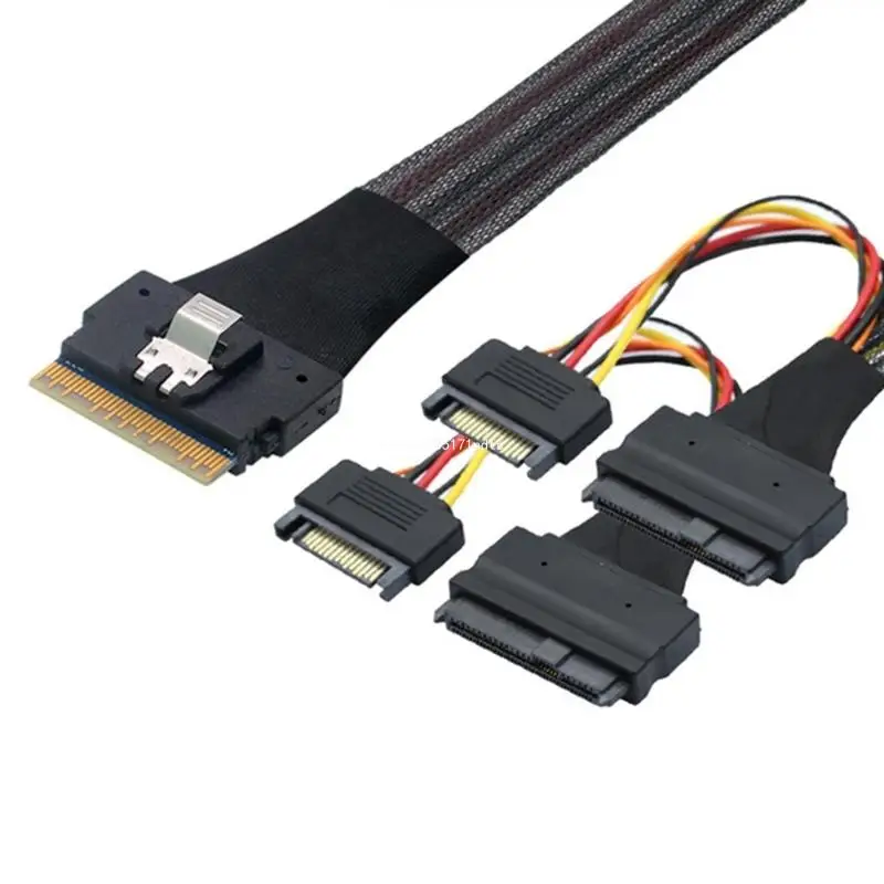 Высокоскоростной кабель-переходник от SFF8654(8i) до 2SFF-8639 NVME 75 см Прямая поставка