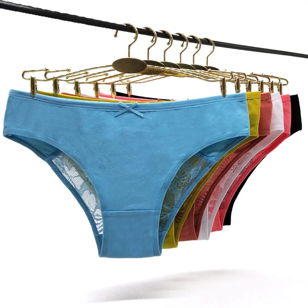 

Трусики женские хлопковые прозрачные с низкой посадкой, 6 шт.