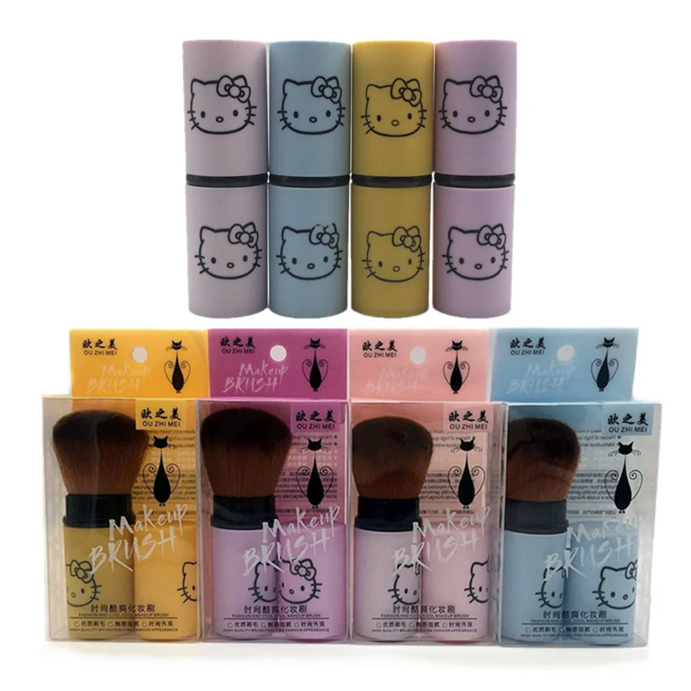 

Sanrio Cosmetic Brush Hello Kitty Powder Blusher Brush Telescopic Brush Super Soft Apply Evenly Kawaii Anime Birthday Gift