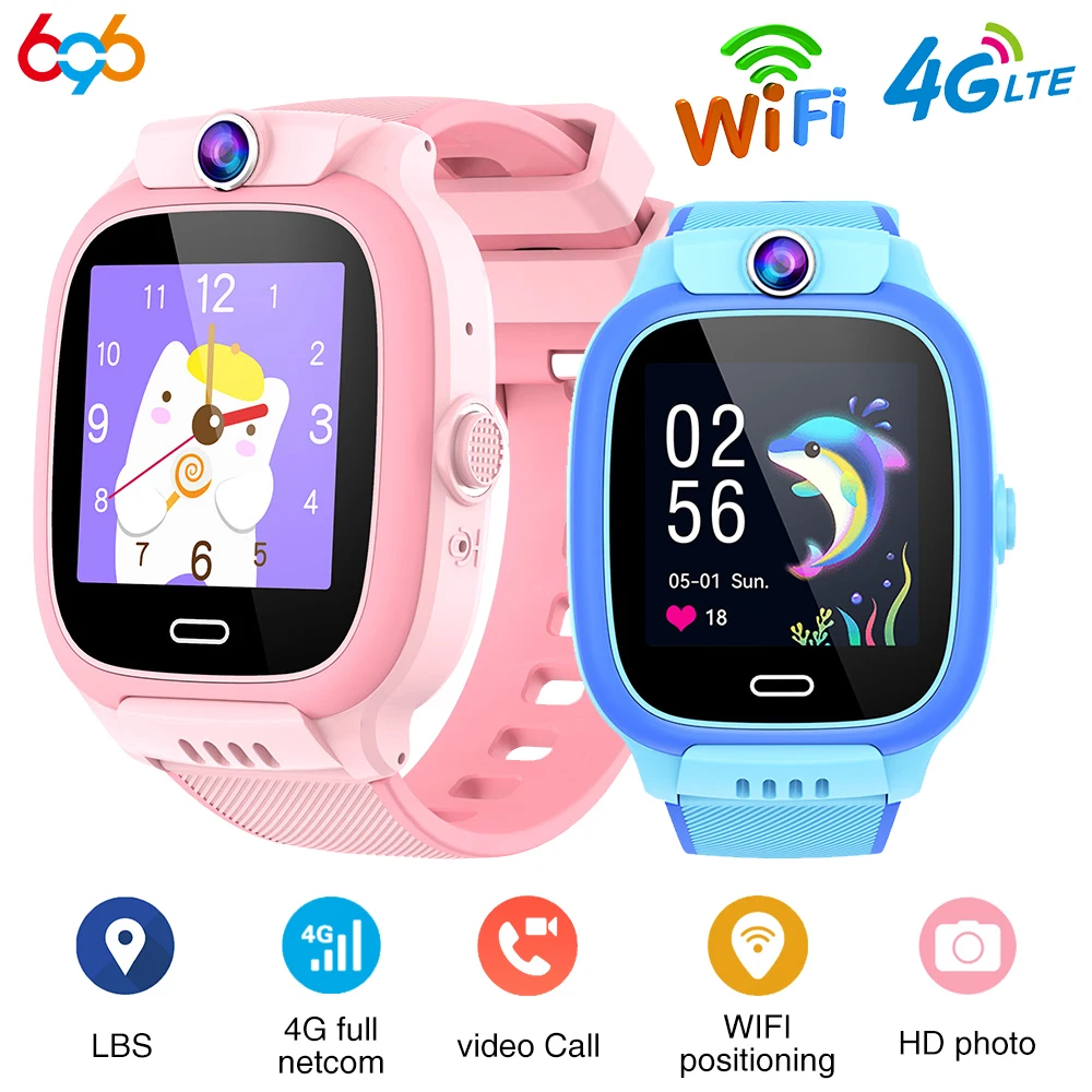 

2023 Children 1.44 Inch Video Call Smart Watch SOS Kids WIFI Location Phone Watches Waterproof Calculator Student 4G Smartwatch