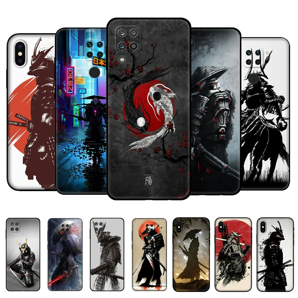 

Black tpu Case For Samsung Galaxy A50 50S A30S A10 A01 A11 A21S A31 A41 A51 A71 M21 M30S S10 LITE Cover Japanese Samurai shell