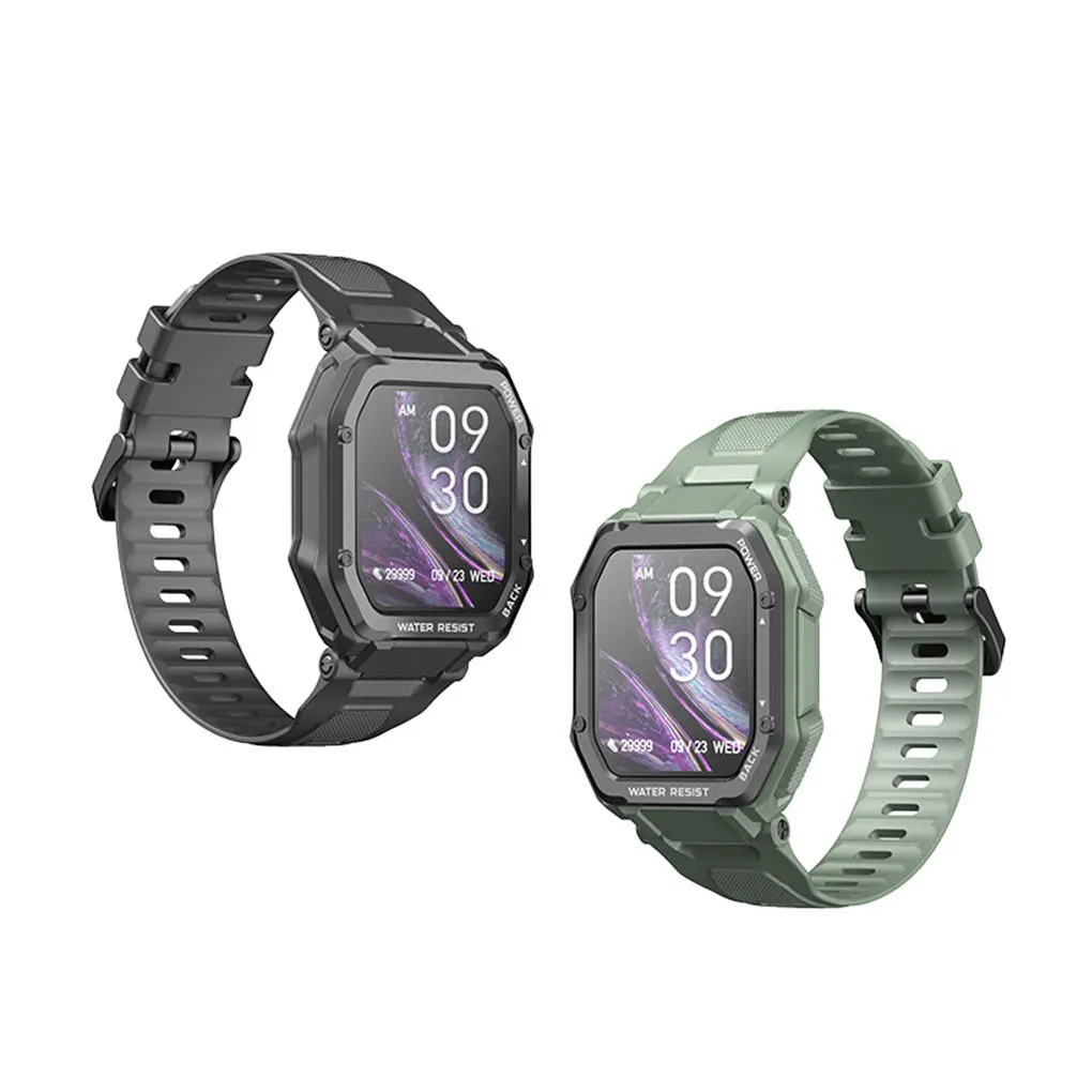 

Smart Watch Bluetooth-compatible Rectangular Battery Powered 1.69-inch TFT Multi-modes Heart Rate Wristwatch Black