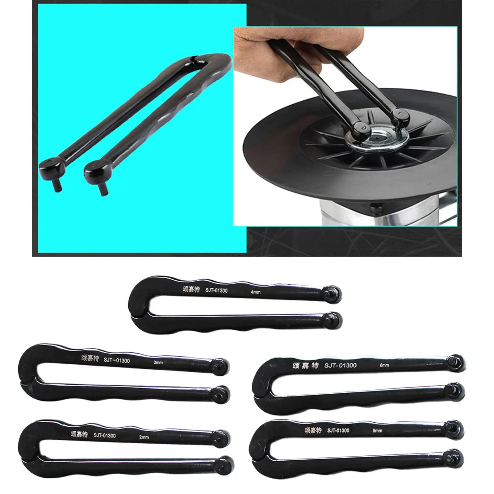 

Universal Black Finish Adjustable Spanner Wrench Tool for Round Nut