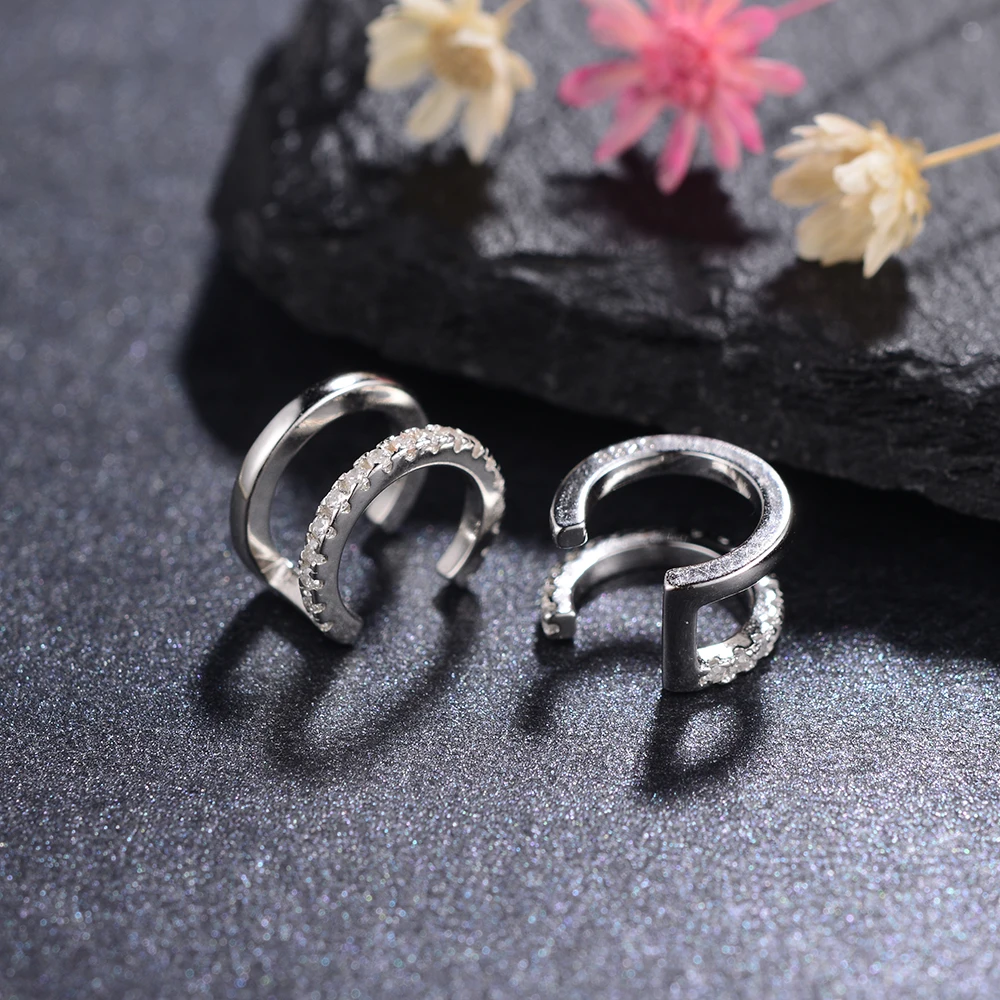 Серьга-клипса для пирсинга женская из серебра 925 пробы