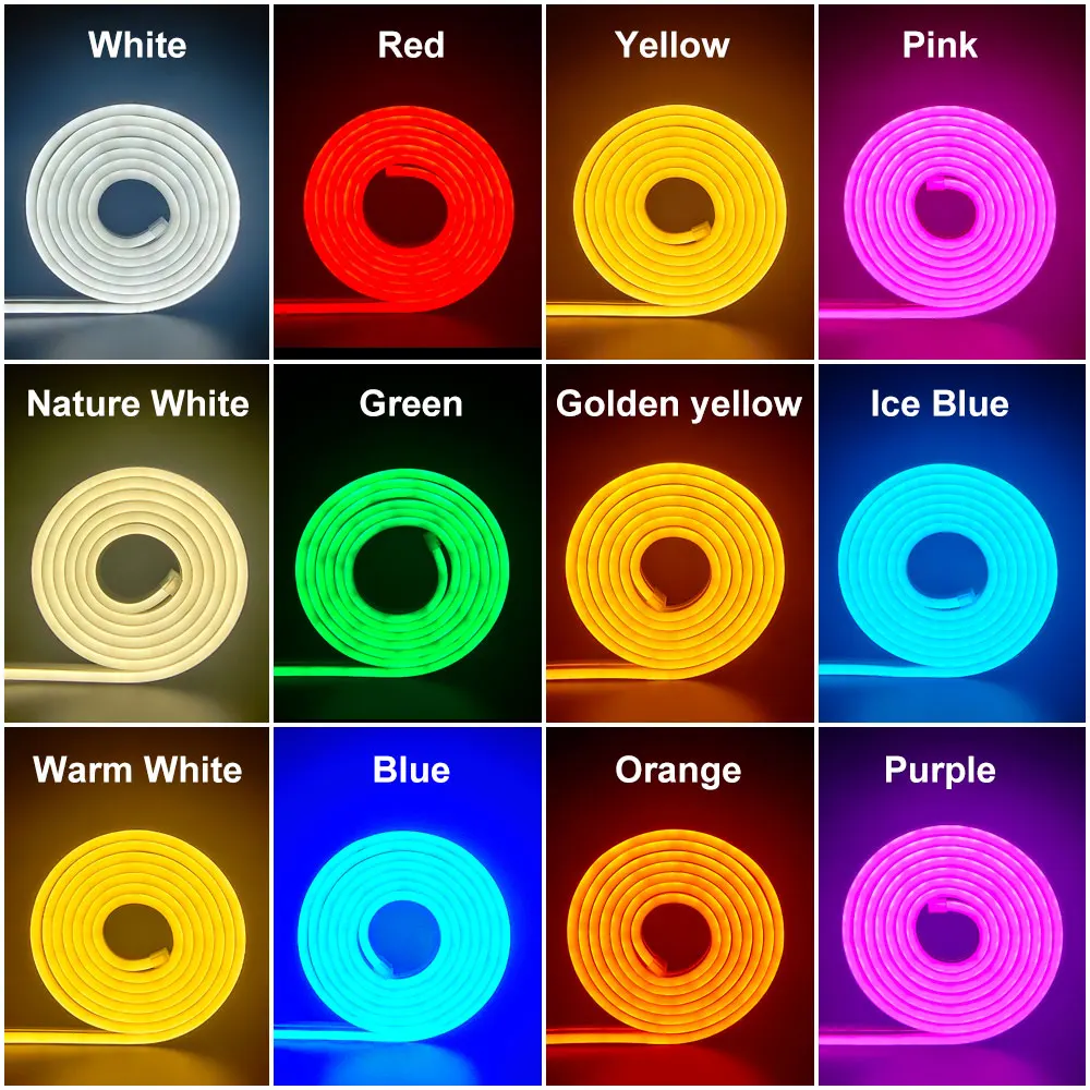 DC12V Neon Signs Flexible Led Tube Can Be Cut 2835 120LEDs/M Waterproof IP65 Silicone Strip Light Christmas For Holiday Party - купить по