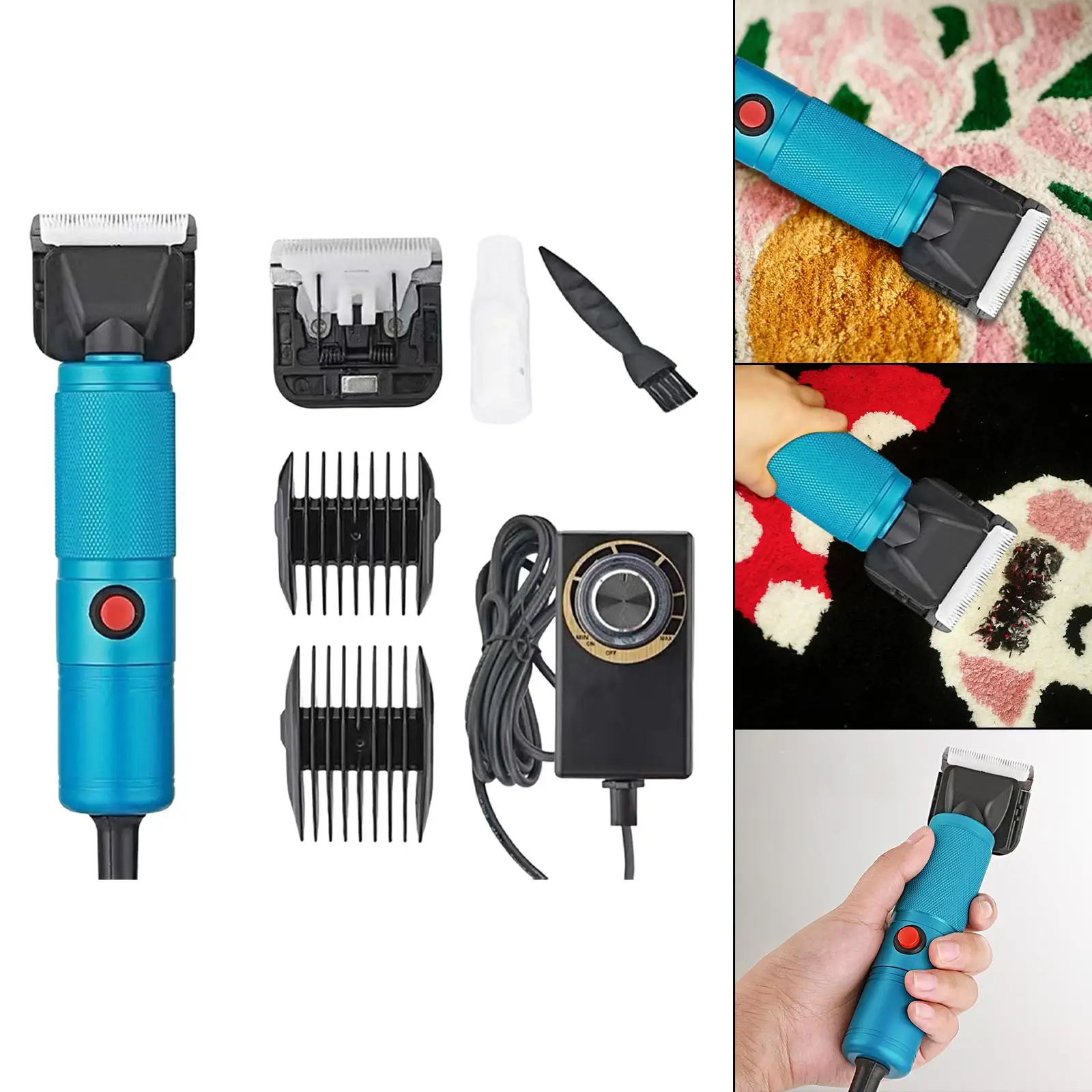 280W Electric Carpet Trimmer 5 Speed High Efficiency Portable Carving Tool Low Noise Rug Carver for Sheep Shears Horse Goats Rug
