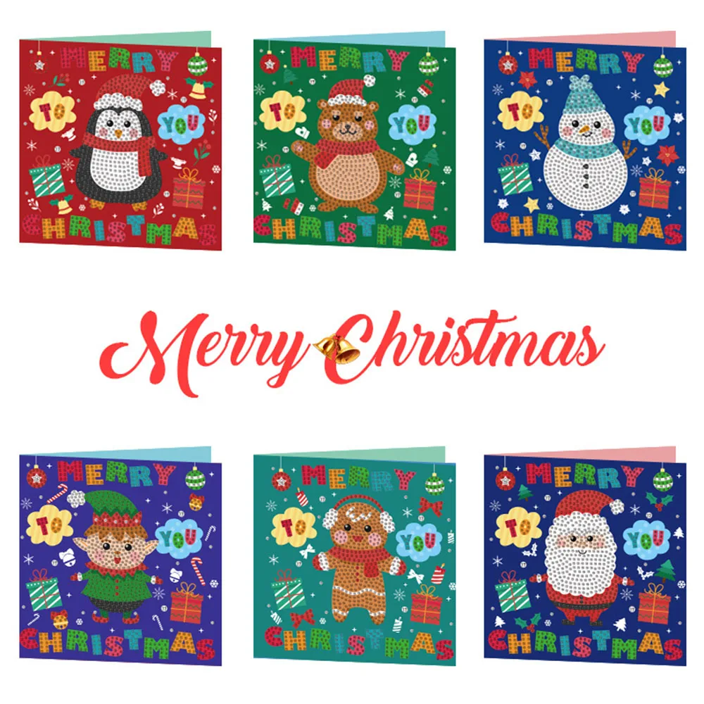 

DIY Diamond Painting Greeting Card Special Shaped Part Drill Merry Christmas Embroidery Kit Santa Claus Xmas Postcar Cards Gift