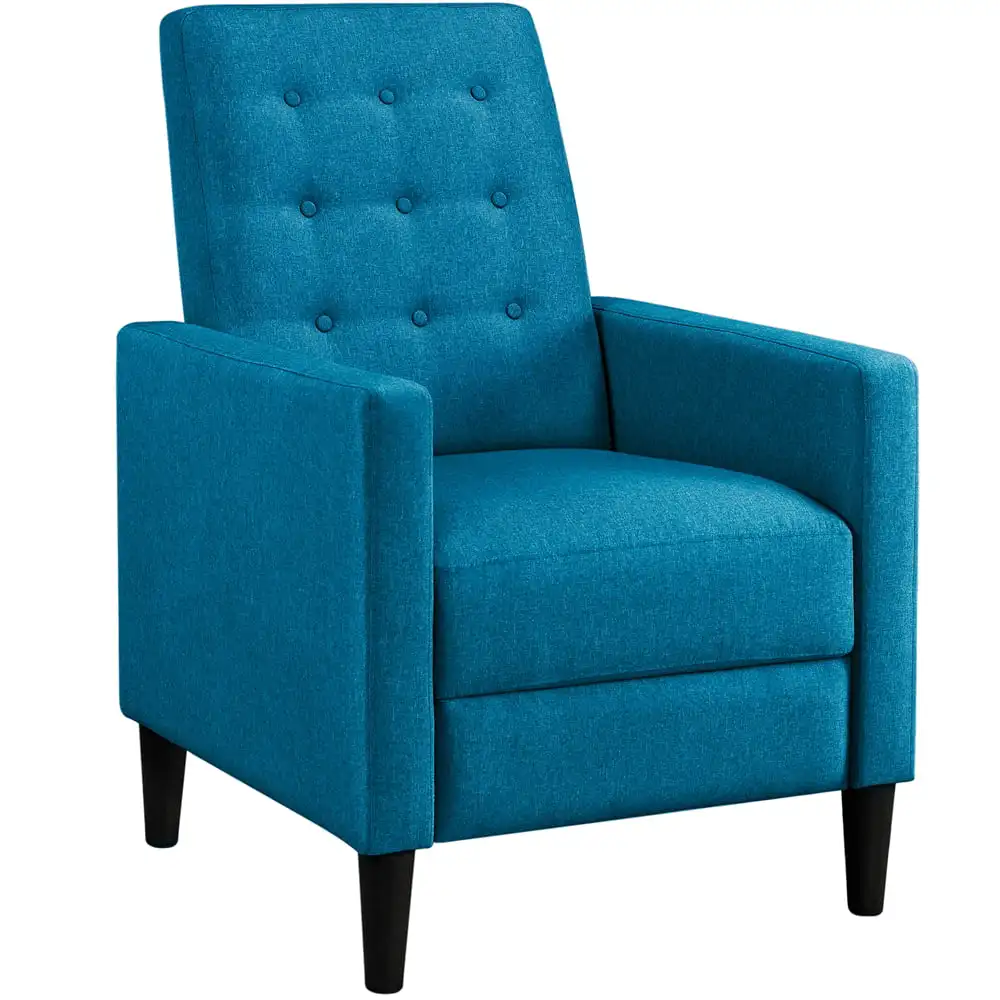 

Современное кресло SmileMart из ворсовой ткани с откидной спинкой и пружиной для гостиной, домашнего кинотеатра, синее