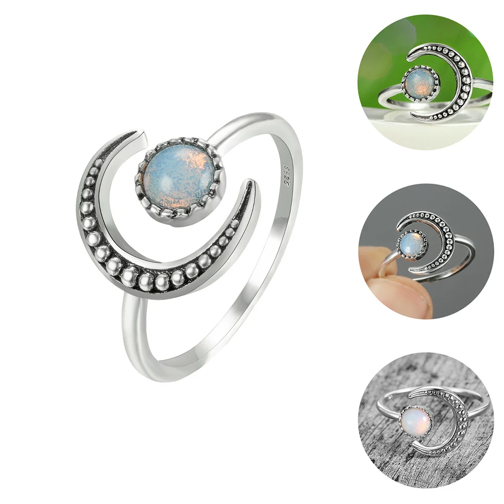 

1pc Creative Moon Sun Adjustable Fashion Finger Jewelry Hand Decor Ring Jewelry for Girl