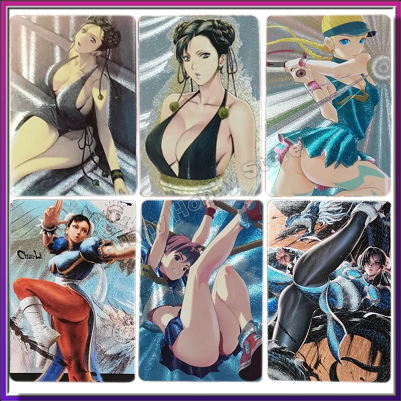 

Classic Street Fighter Cards Chun-Li Mai Shiranui Diy Beautiful Girl Acg Collection Sexy Card Game Peripheral Rough Flash Gift