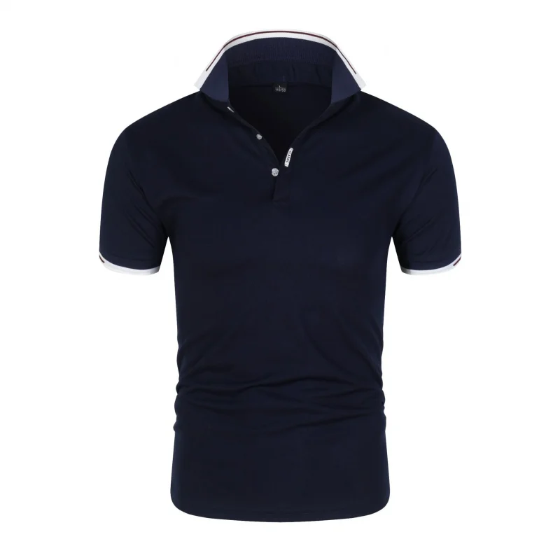 

2023 Spring and Summer New Men's Polo Shirt Fashion Men's Color Stitching Turnover Neck Short-Sleeved Men's Business Casual Polo