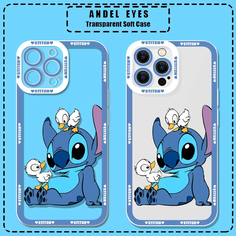 Чехол для телефона Disney Lilo Stitch Samsung Galaxy S25Ultra S24 S23 S21 S20 Fe S10 Plus 5G S25 Ultra Cqoues прозрачный