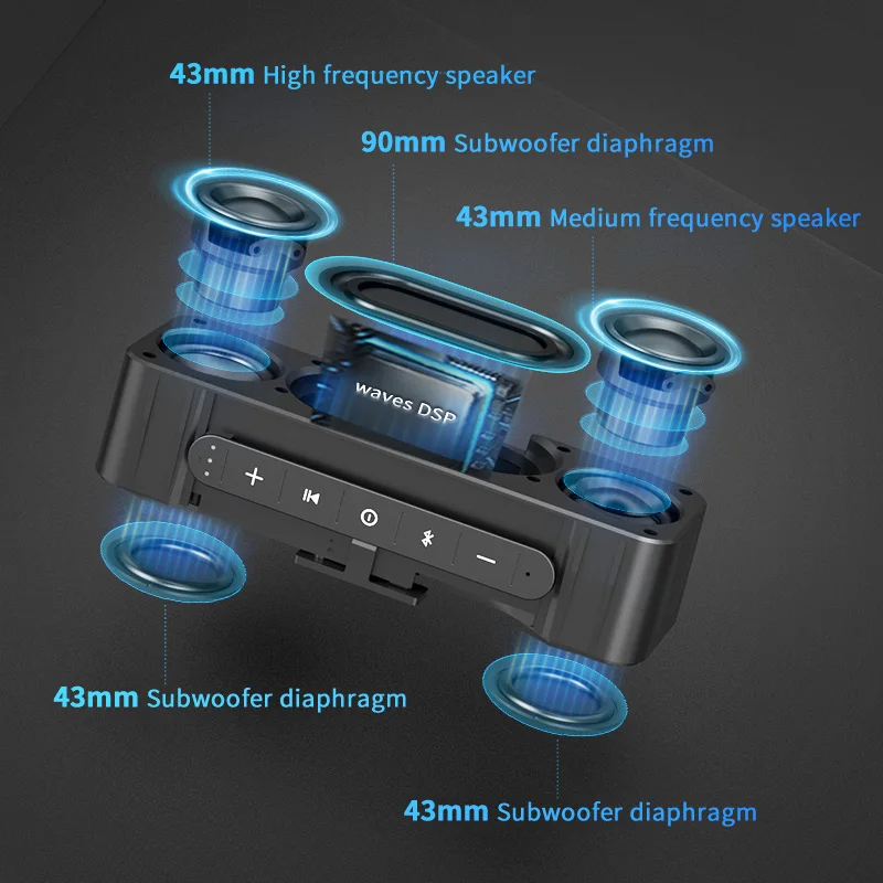 Портативный Bluetooth-динамик MIFA A20 Metal Super Bass Беспроводной динамик Bluetooth4.2 3D цифровой звук Громкоговоритель с громкой связью MIC TW.