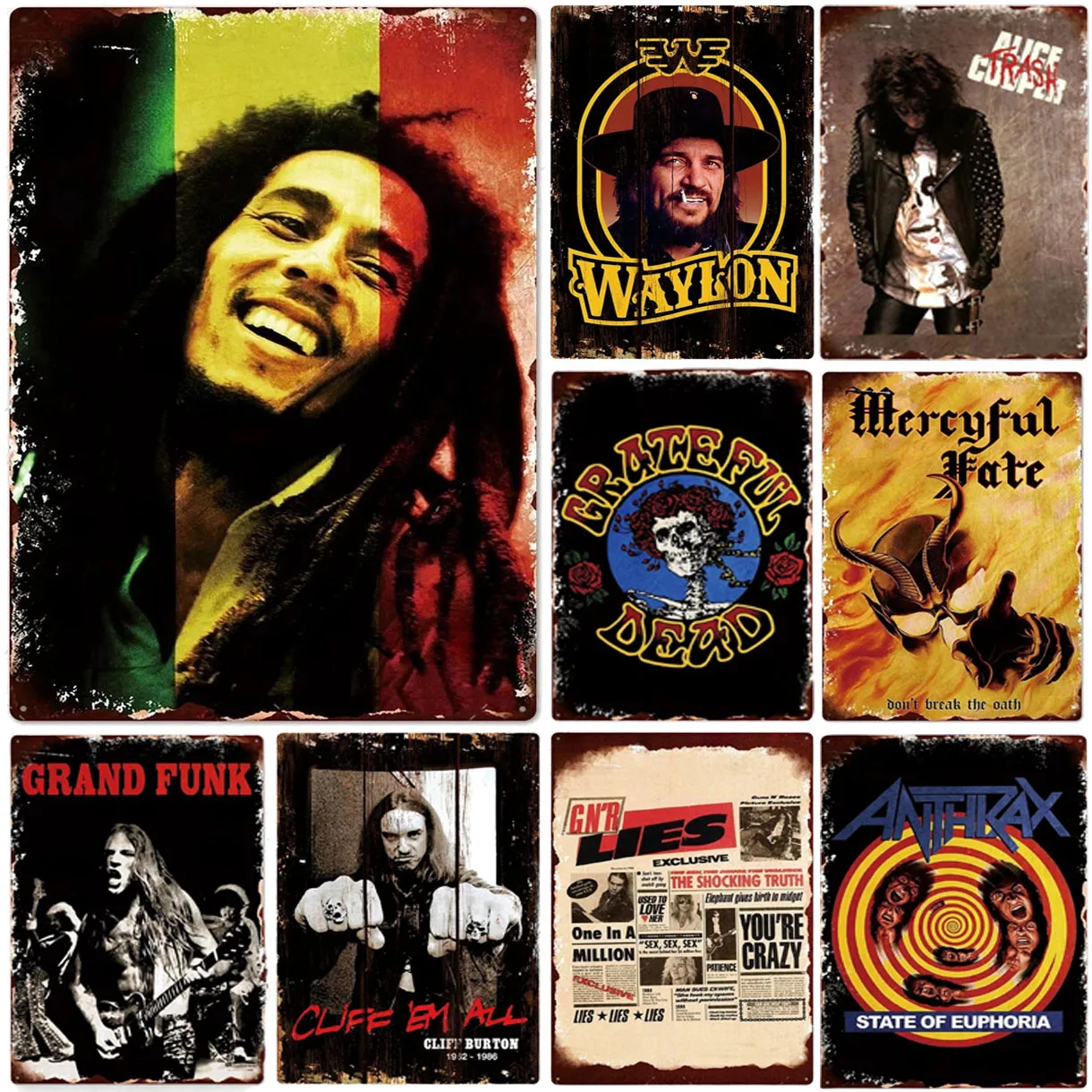 Винтажная Металлическая Вывеска В Стиле Рок-н-ролл Украшение На Стену