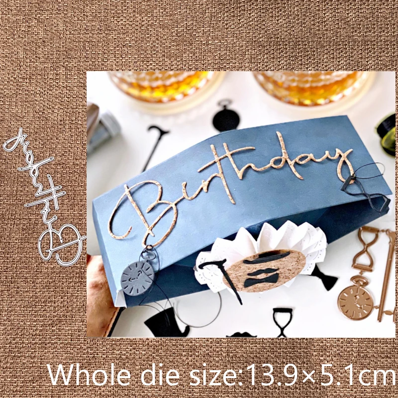 

New Design Craft Metal stencil mold Cutting Dies birthday letters decoration scrapbook die cuts Album Paper Card Craft Embossing