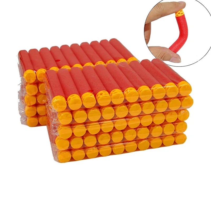 

200pcs Red Soft Bullets for Nerf Blasting Series Five-hole Head Bullet Toy Gun Outdoor Shooting Training Toy Accessories Kids