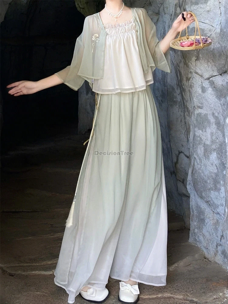 2024 Новый Китайский Улучшенный костюм hanfu retrotang Стильный Эластичный жилет Топ
