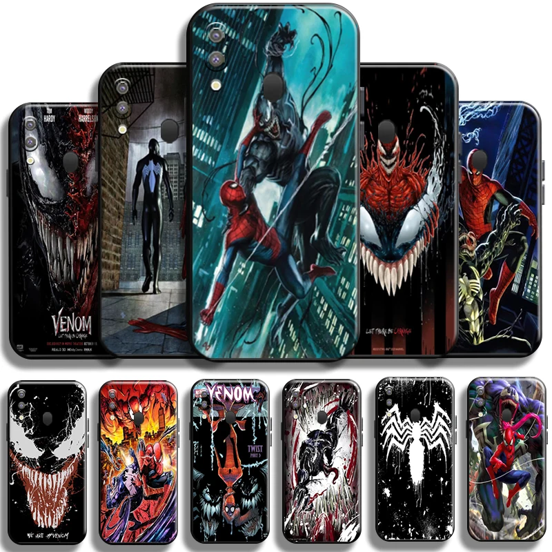 

Marvel Venom Spiderman Phone Case For Samsung Galaxy M20 Shockproof Cases Funda Shell Carcasa Black Liquid Silicon Cover