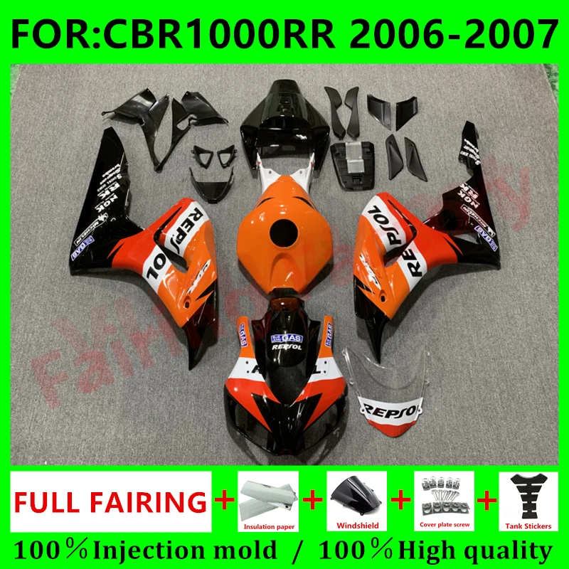 

Новый комплект обтекателей для мотоцикла Abs, подходит для CBR1000RR CBR1000 06 07 CBR 1000RR 2006 2007