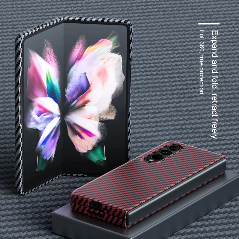 

Модный Ультратонкий чехол из углеродного волокна для Samsung Galaxy Z Fold 3/4, чехол для защиты камеры, противоударный чехол для телефона, оболочка, ч...