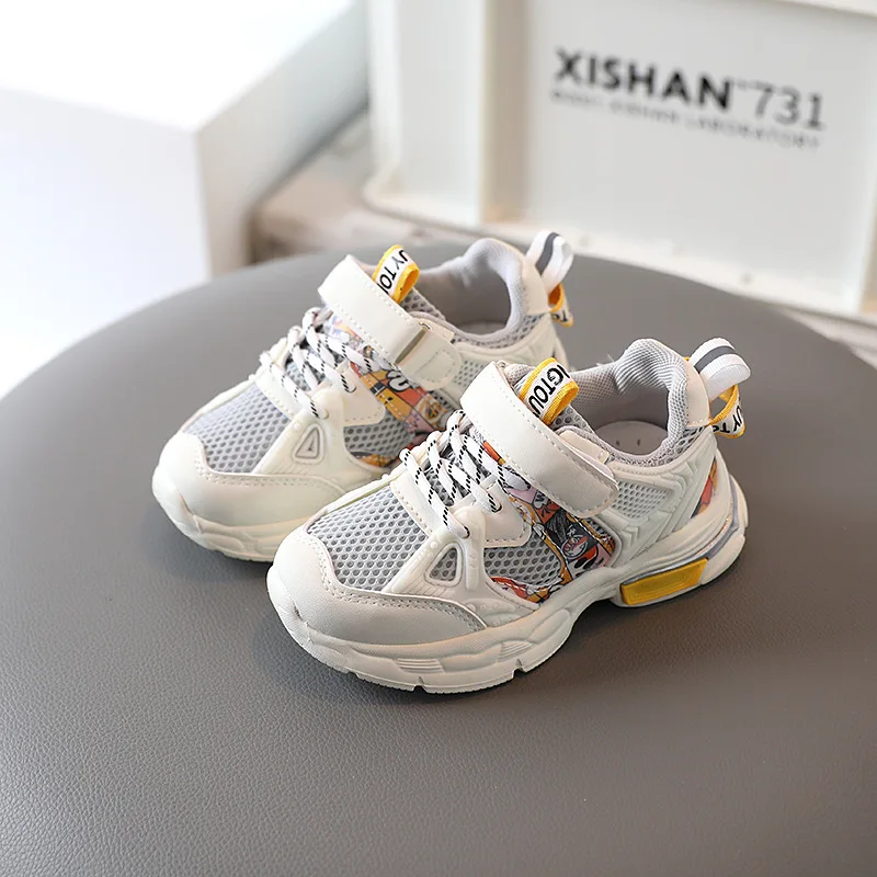 

Кроссовки Детские сетчатые с мягкой подошвой, Повседневная дышащая спортивная обувь для мальчиков и девочек, размер 22-31, летние