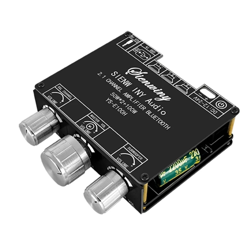 

Плата усилителя мощности QX2B E100H, 2,1 каналов, совместимая с Bluetooth, 50 Вт x2 + 100 Вт