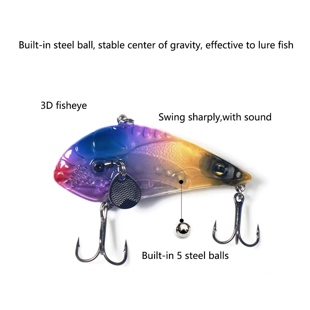 

Accessories For Pike Trout Bass Vibration Sinking Artificial Bait Fishing Lure VIB Bait Shrimp Hard Bait Wobbler Hooks