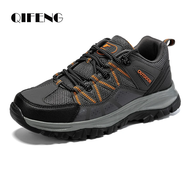 

2022 Mens Mesh Casual Shoes Outdoor Sports Breathable Summer Black Trekking Footwear Climbing Light Hiking Shoes Running Shoes