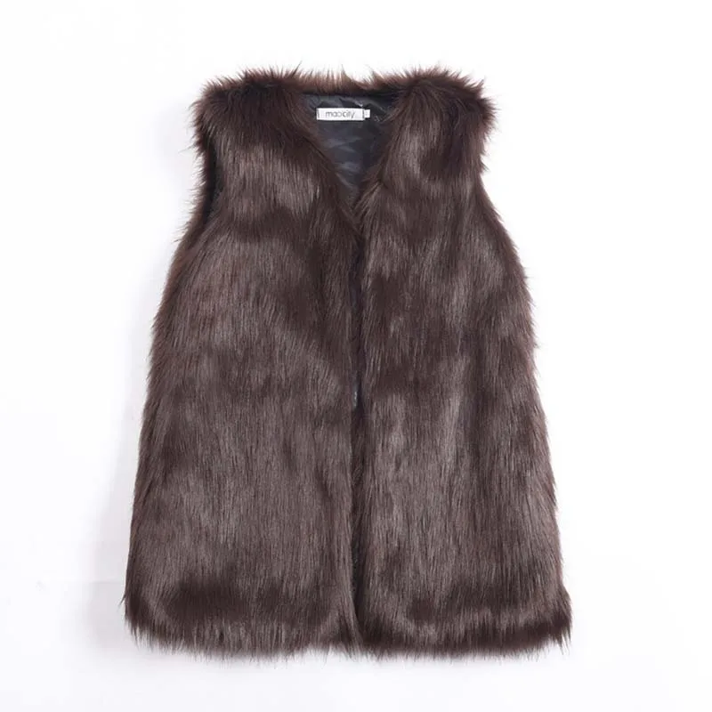 New Winter Solid Colors Fox Fur Coat Women Man Fashion Warm Fur Coats Outerwear Fake Fur Shawl Knit Women Clothing Vest