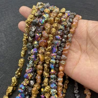 natural stone irregular 4 10mm electroplated gold beads for men and women diy charm jewelry necklace bracelet earring accessorie