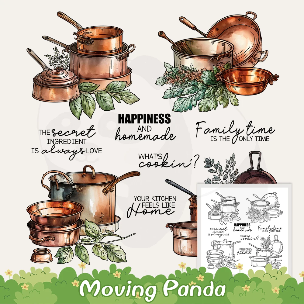 

Christmas Series Kitchen Cooking Pots Clear Stamps DIY Scrapbooking Supplies Silicone Stamp Card Making Albums Crafts Xmas Decor