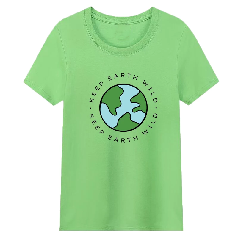 

Женская хлопковая футболка с надписью «Save Our Earth»