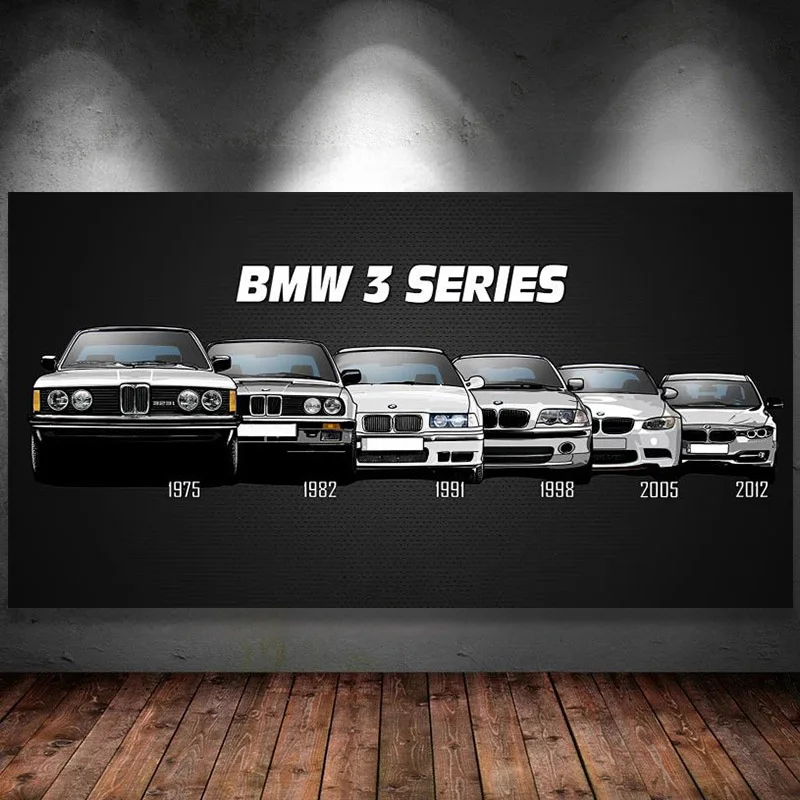 Постеры для автомобилей Bmw M5 &amp M3 M7 белая спортивная Автомобильная серия Картина