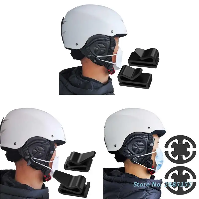 

2Pcs Helmet Mask Clip Non-Slip Plastic Helmet Mask Holder Reusable Protect Ears Helmet Mask Hook for Outdoor Sports