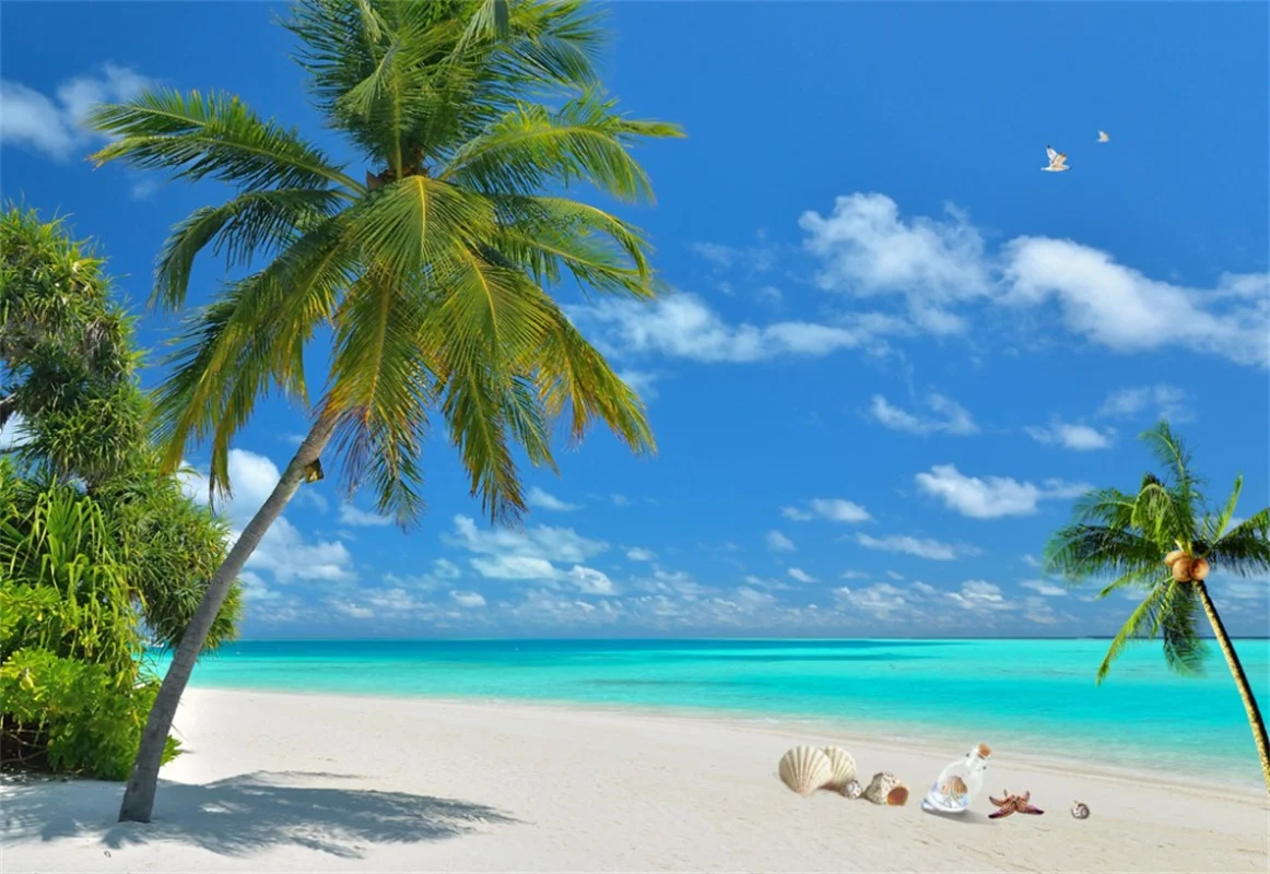 Классное пляжное оформление шторы с голубым небом для гостиной спальни 3D оконные