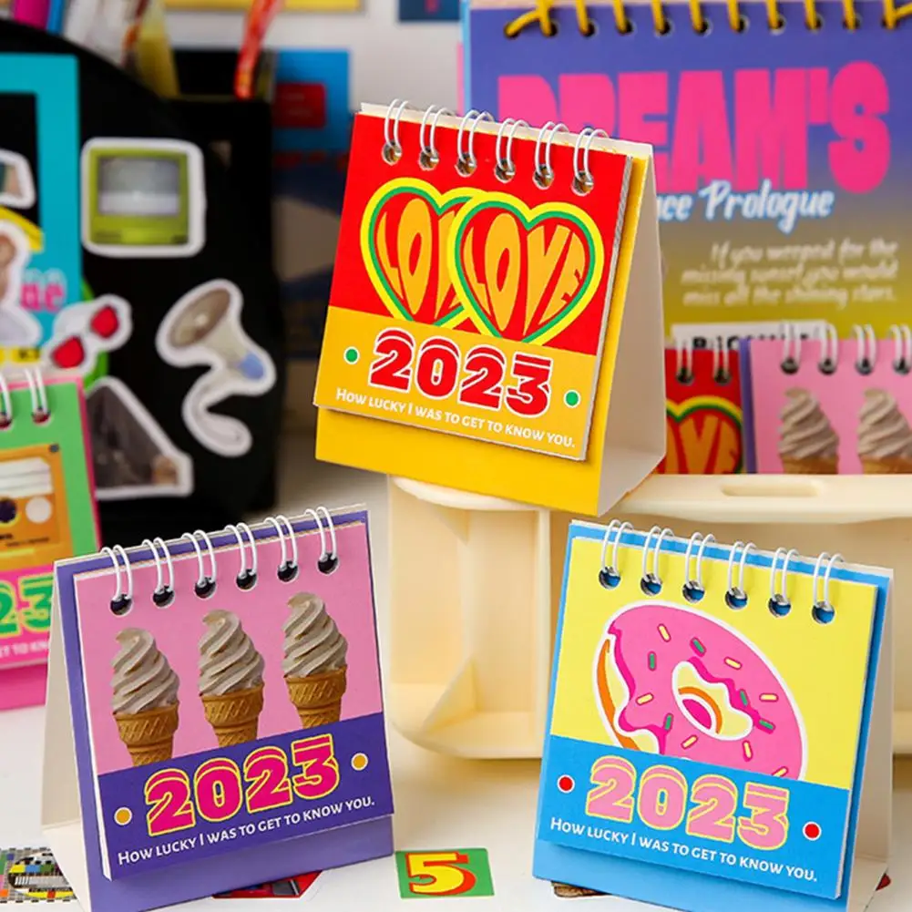 

Useful Desk Supplies Mini 2023 Standing Flip Desktop Calendar for Living Room Planner Calendar Desk Calendar