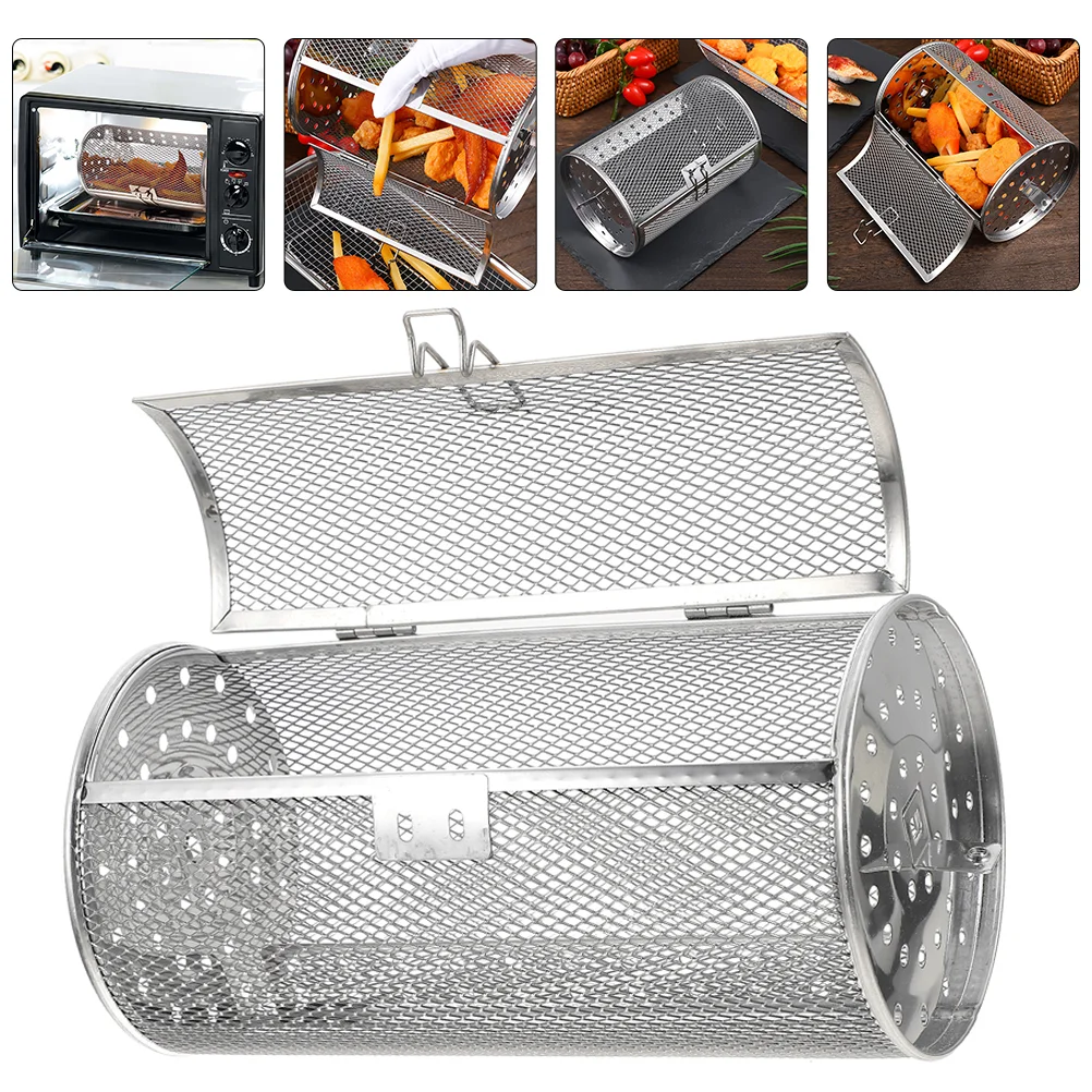 

Stainless Steel Grill Air Fittings Vegetable Basket Cage Nut Baking Supplies Rotisserie Chicken Drum Oven Roaster Fryer