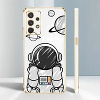 cell planet astronaut star space electroplated soft case for samsung galaxy a32 a52 a51 a12 a71 4g 5g a21s a10 a33 a20 a50s