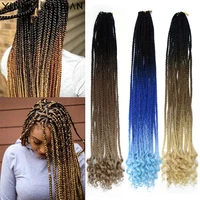 24inch goddess box braided hair with curl ends synthetic curl box braiding crochet hair extensions curl box crochet hair braids