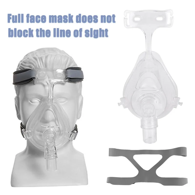 CPAP маска для Auto BPAP Подушка носовая на все лицо из силикона Размер S/M/L с головным